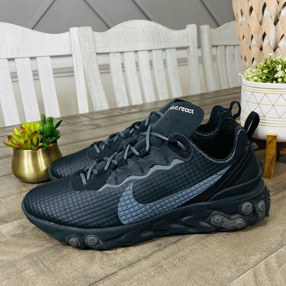 Nike Other - Nike React Element 55 Mens Black Gray Running Athletic Sneakers Size 10.5